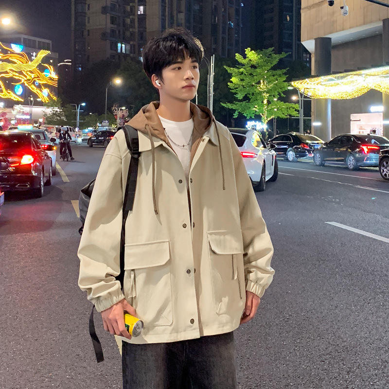 Ddmyoutdoortwo Piece Jacket For In Spring And Autumn Loose Plus Size Trendy Brand Hooded Workwear Jacket Outdoor Windproof Men Jogging Suit