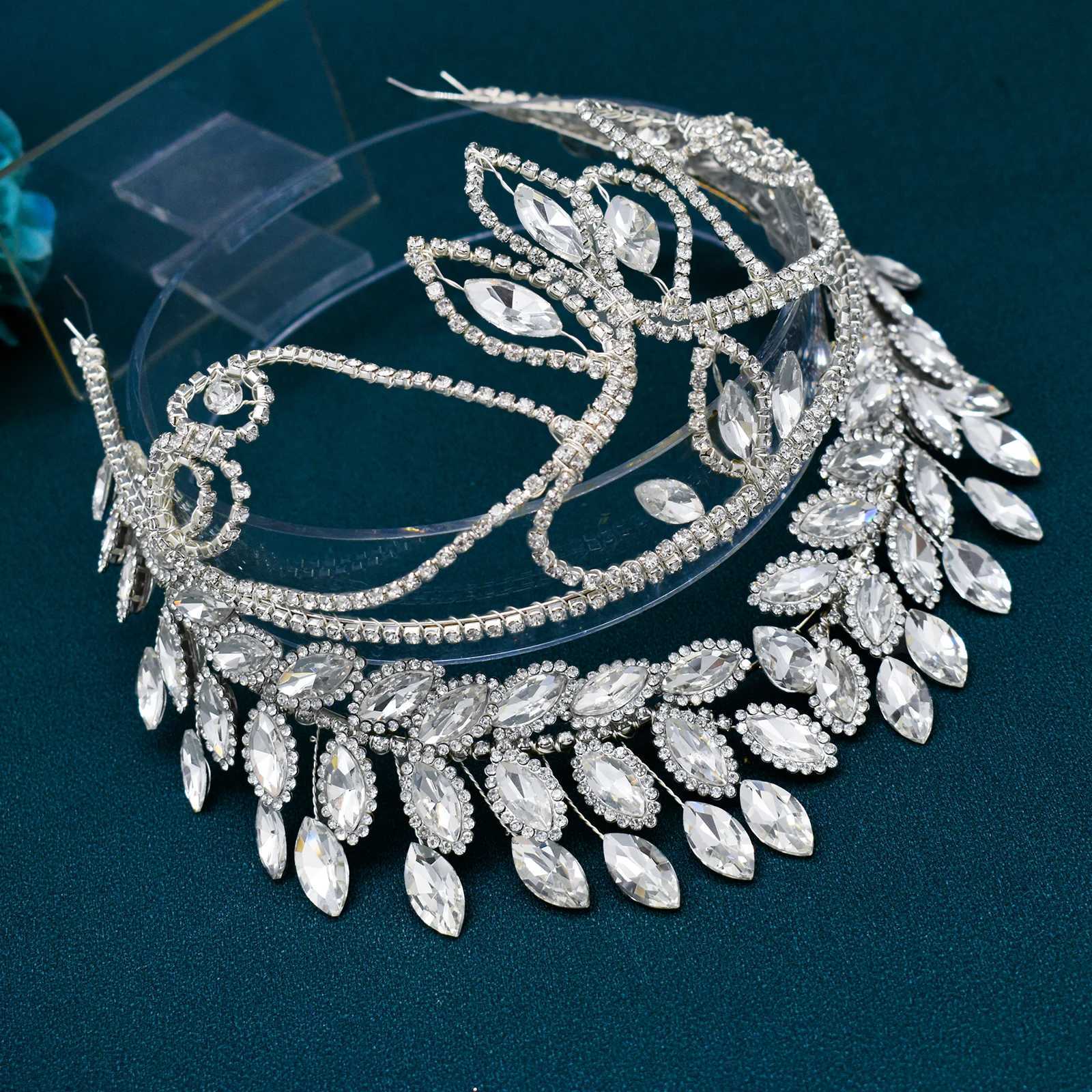 DZ130 Crystal Bridal Headwear Bridesmaid Rhinestone Headband Wedding Tiara Handmade Bridal Hair Accessories Pageant Crown Z250605