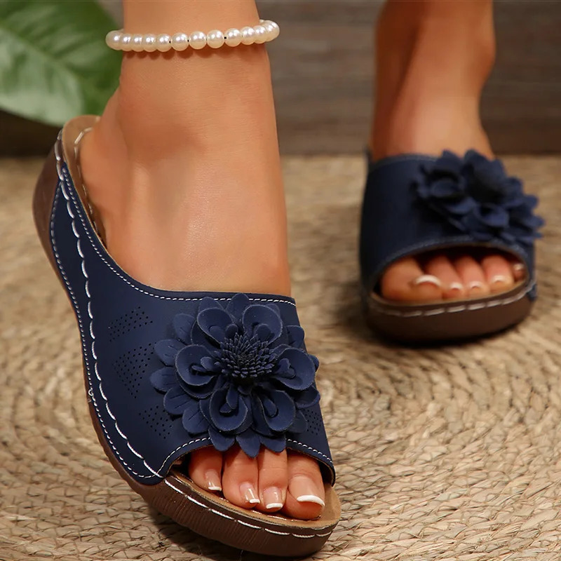 Womens Sandals Comfortable Heels Sandals Summer 2025 Shoes Women Fashion Slippers Wedges Heeled Summer Shoes Woman Footwear 250605