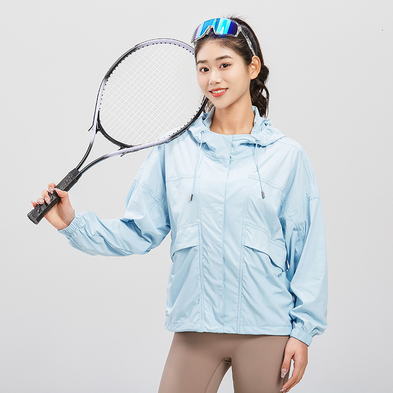 Ddmyoutdoor New Short And Waist Fashion Ice Silk Loose Version Sunscreen Clothing Women S Outdoor Skin Windbreaker Coat Jogging Suit