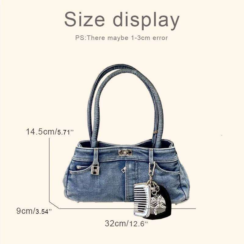 Elegant Women's Vintage Denim Shouldersacks Trendy under Arm Carry Tote