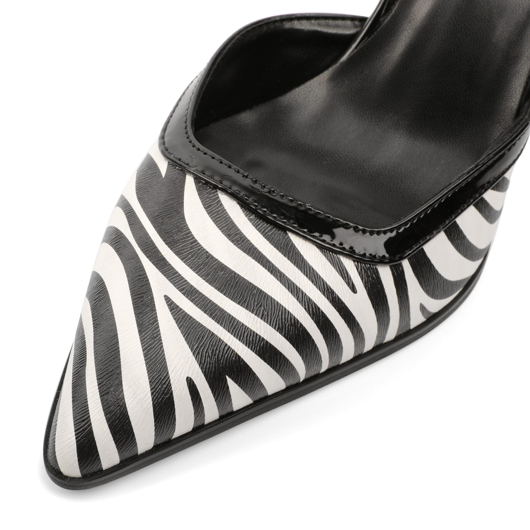 Zamikoo Women Slingback Pumps Ankle Strap Heels Black Zebra Heels 3 inches Handmade Comfortable Elegant Shoes for Party Event Date