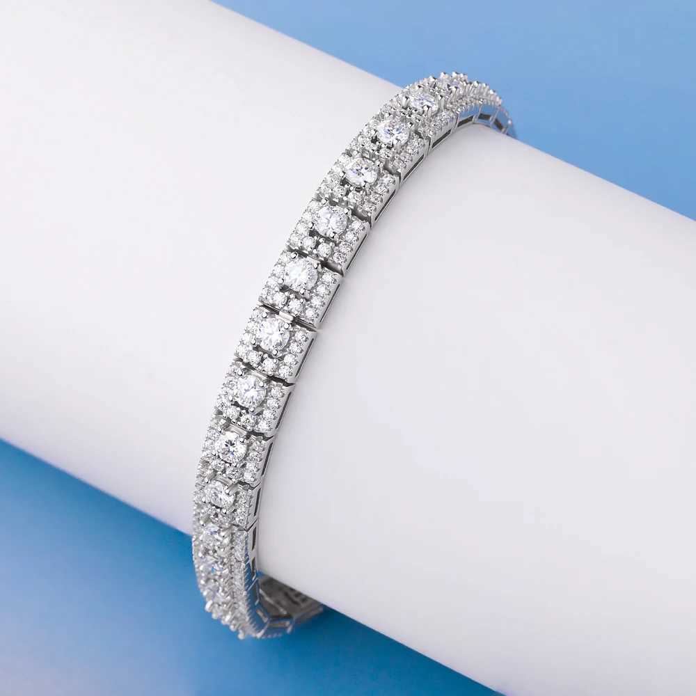IGOTOS Luxury Full Moissanite Tennis Bracelet 3mm D VVS 925 Sterling Silver Women Engagement Wedding Diamond Bracelets Jewelry W250606