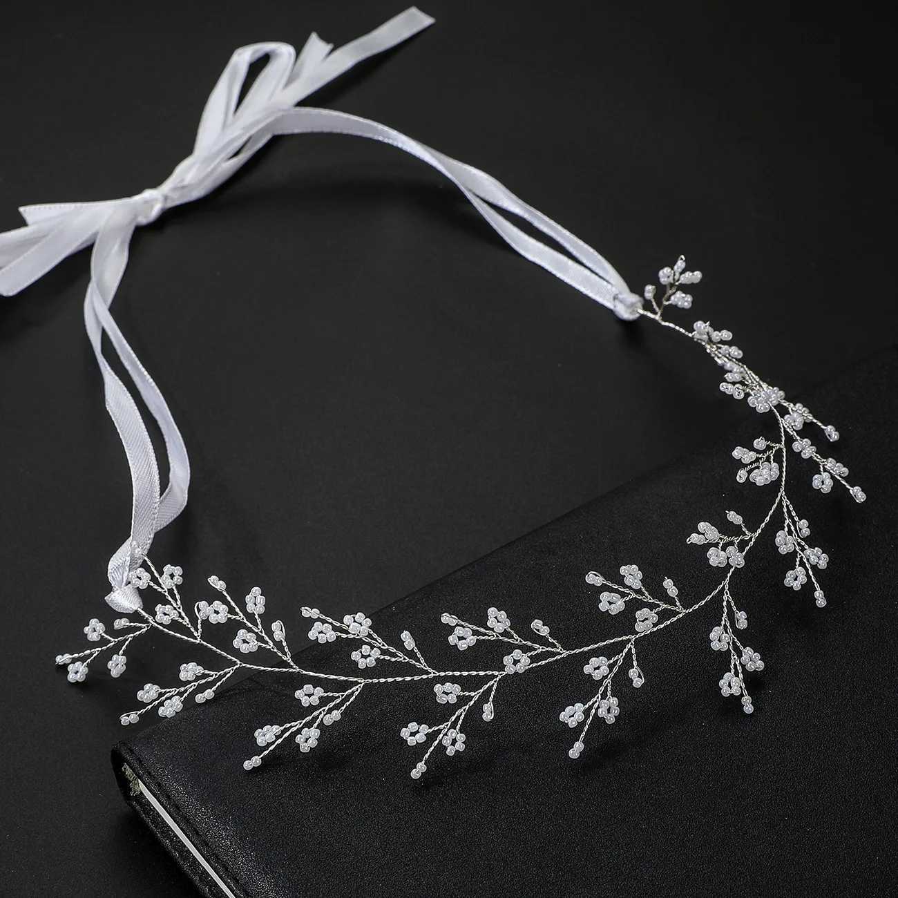 Bridal Pearl Headbands Hair Headdress Elegant Sweet Girls Hairbands Bride Garland Head Hoop Headbands Wedding Jewelry Gifts Z250605