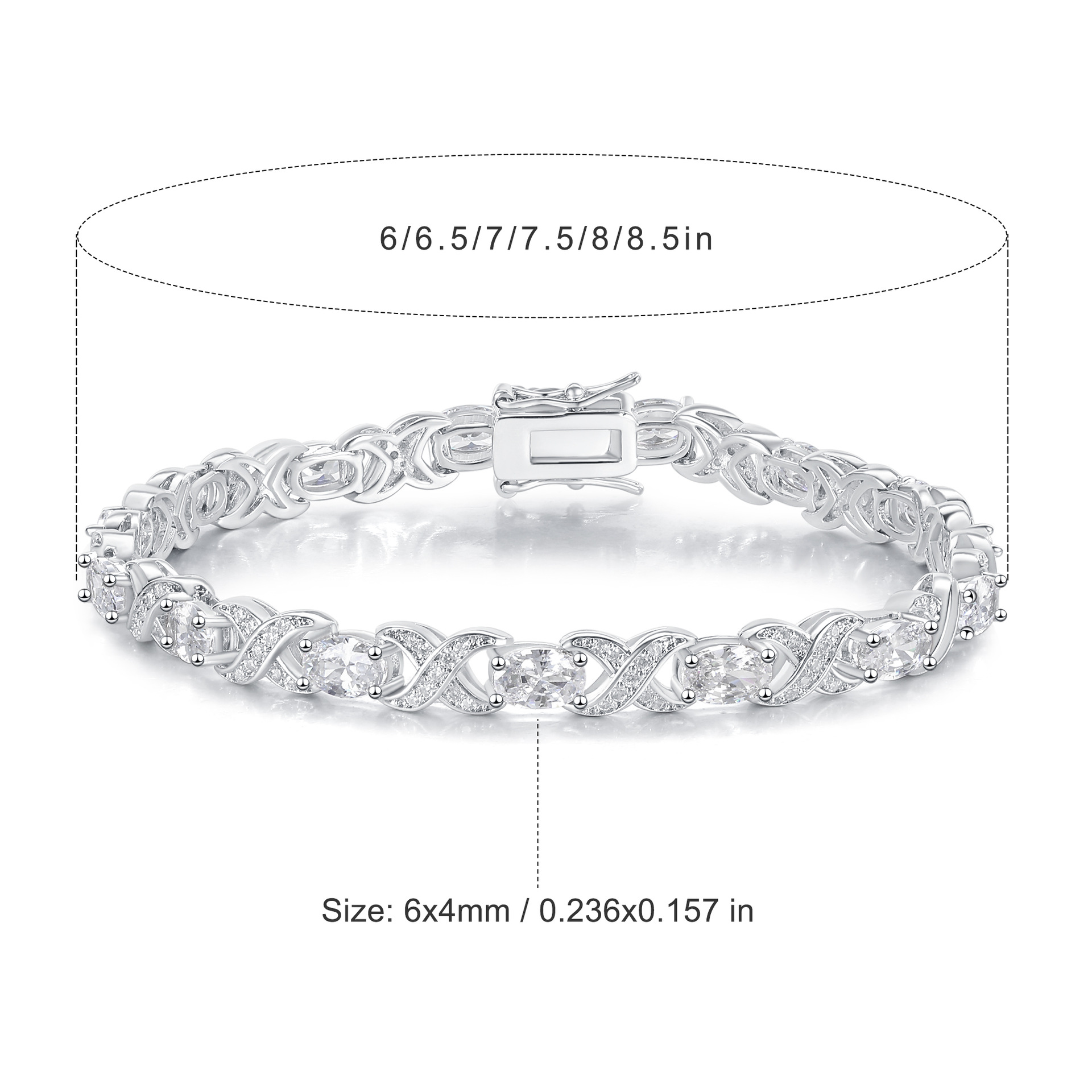 2025 Choucong Ins Top Sell Wedding Bracelets Luxury Jewelry 18K White Gold Fill Oval Cut 5A Zircon CZ Diamond Gemstones Party Women Fashion Bangle Gif