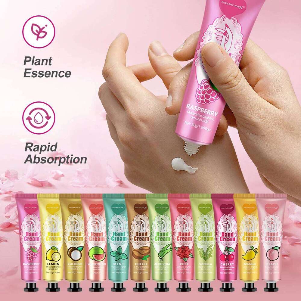 12 Hand cream lip balm set Friends Party Gift with love net bag and thank you card Holiday gift free shipping