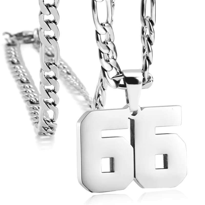 Mens Stainless Steel Sports Digital Necklace Athletes-Inspired Jewelry Pendants for Baseball Football-Fashionable for Children