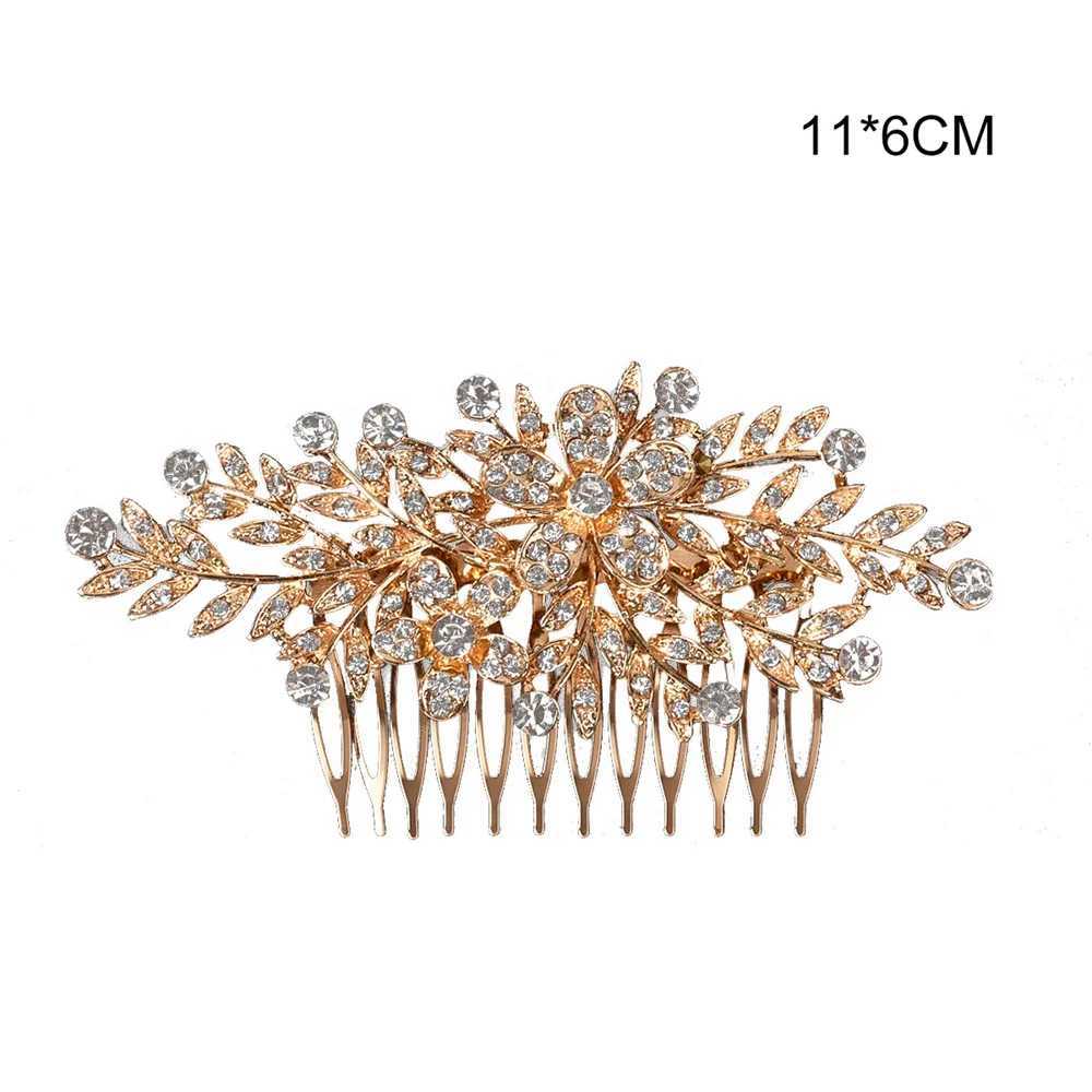 Wedding Hair Comb Bride Tiaras Headdress For Women Rhinestone Flower Hairpin Hair Clip Elegant Girls Prom Headpiece Hair Jewelry Z250605