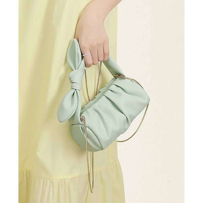 2025 Niche Pleated Folds Cloud Casual Shoulder Chain Bag Female New Tide Summer Mint Green Fresh Crossbody Small Bags