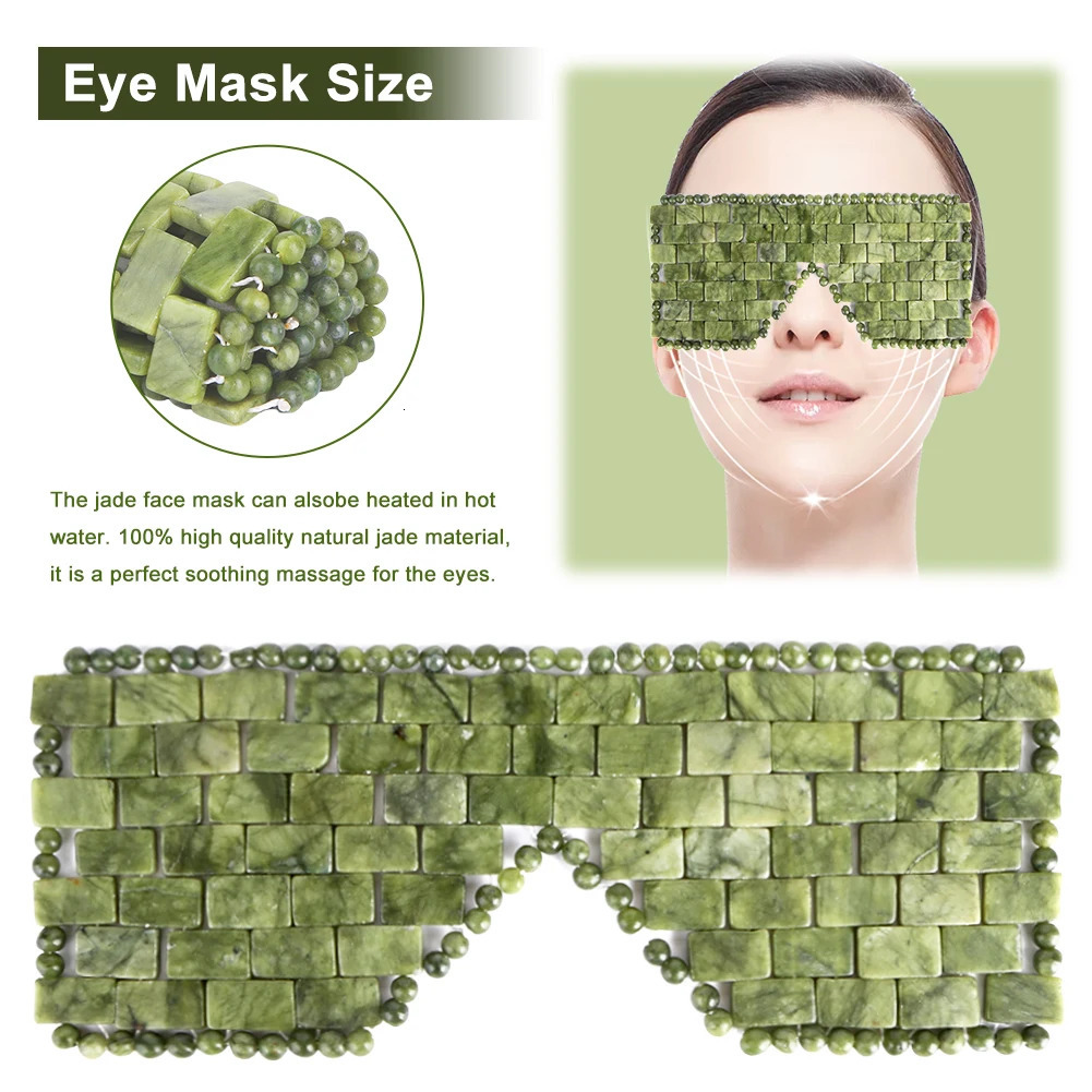Jade Eye Mask Sleep Massager Mask Alleviate Puffiness Sleeping Eye Mask Relieve Wrinkles Anti-Aging for Cold Therapy 250603