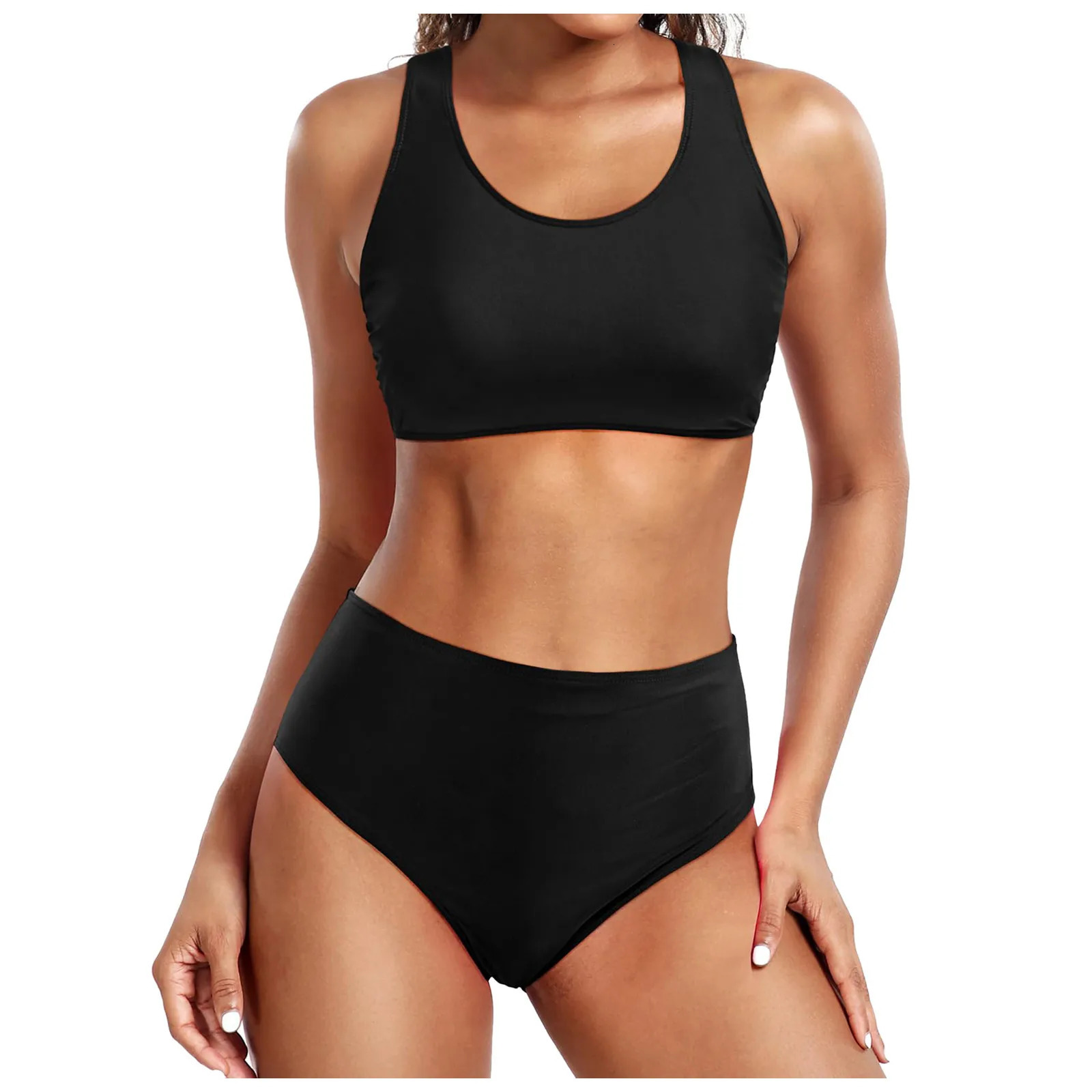Surfing Yoga Running Separate Swimsuit Women High Waisted Bikini Set Sexy Push Up Two Piece Swimwear Tank Top WomenS 250530