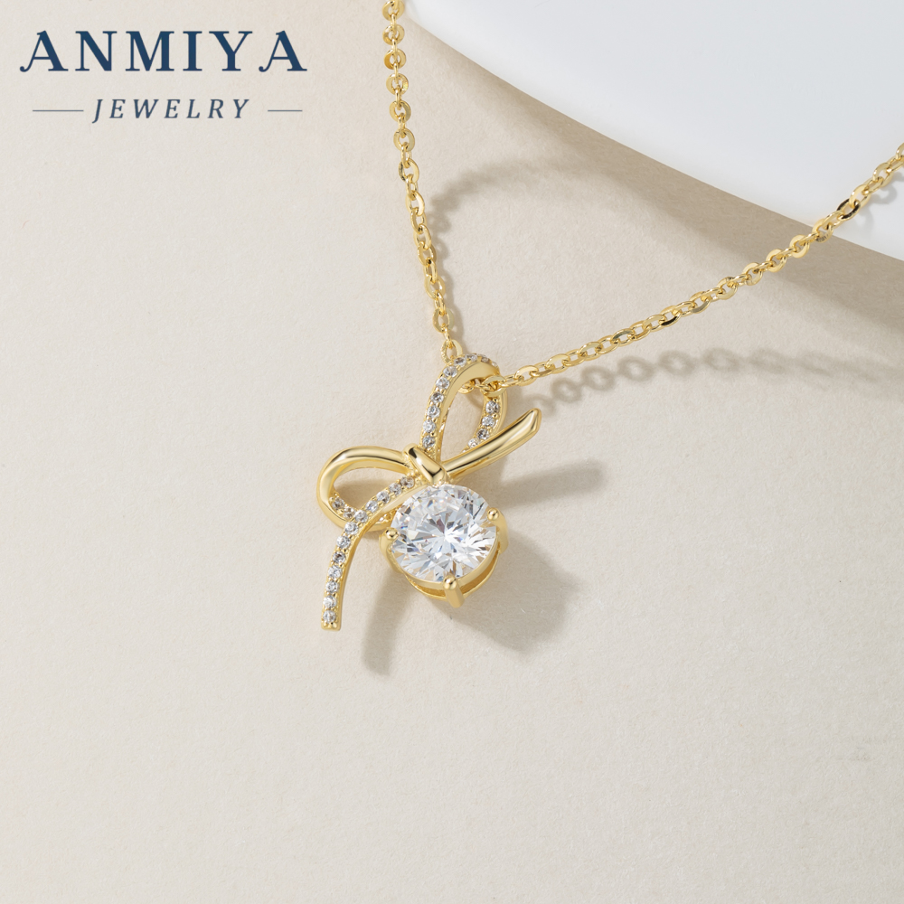 Exquisite Wedding Necklace Earring Set 925 Sterling Silver Micro-inlaid Zircon Bow Jewelry Earrings Necklace for Women Gift