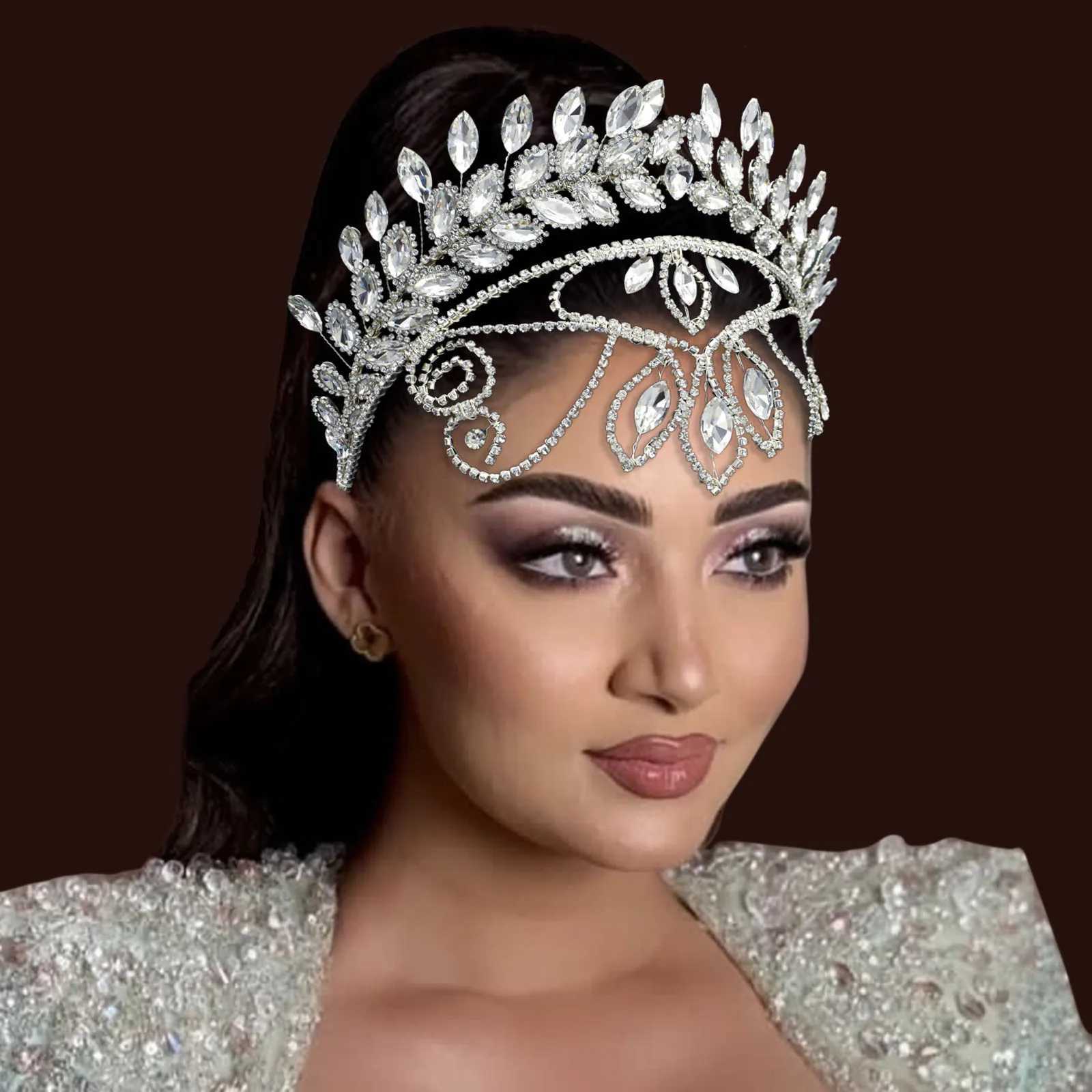 DZ130 Crystal Bridal Headwear Bridesmaid Rhinestone Headband Wedding Tiara Handmade Bridal Hair Accessories Pageant Crown Z250605