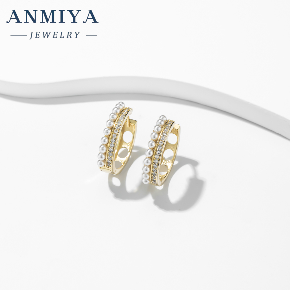 Dainty Vintage 925 Silver Gold Plated Baroque Pearl Earrings Hoop Earring