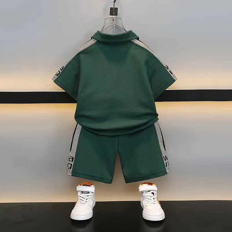 Infant Summer Children Boys Girls Cotton Clothes Kids Lapel T-shirt + Shorts 2Pcs/Sets Toddler Tracksuit Infant Casual Outfits R250606