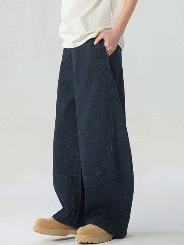 Men Jeans High Quality Wash Machete Wide Leg Cowboy Pants Tide Hip Hop Style Baggy Denim Jeans Curved Design Fashion Bottoms XXL Spring Summer