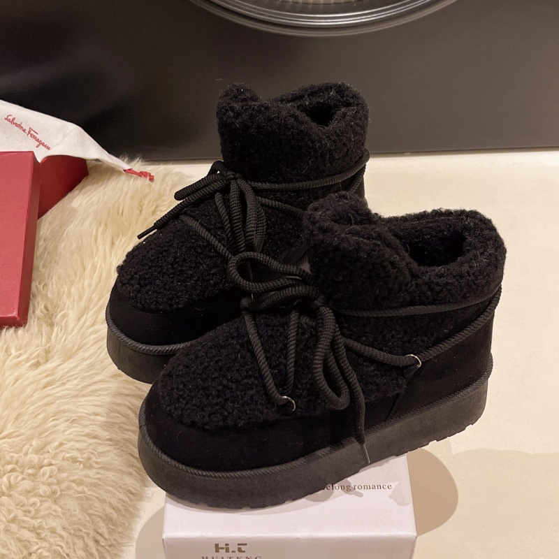 2025 free shipping autumn and winter new female designer thick soled fashionable and plush thick warm short snow boots