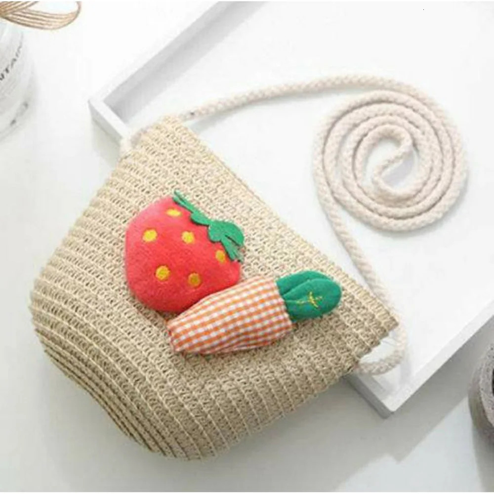 Childrens Weave Shoulder Cross Bags Fashion Straw Bag For Girls Made From Natural Materials 250605