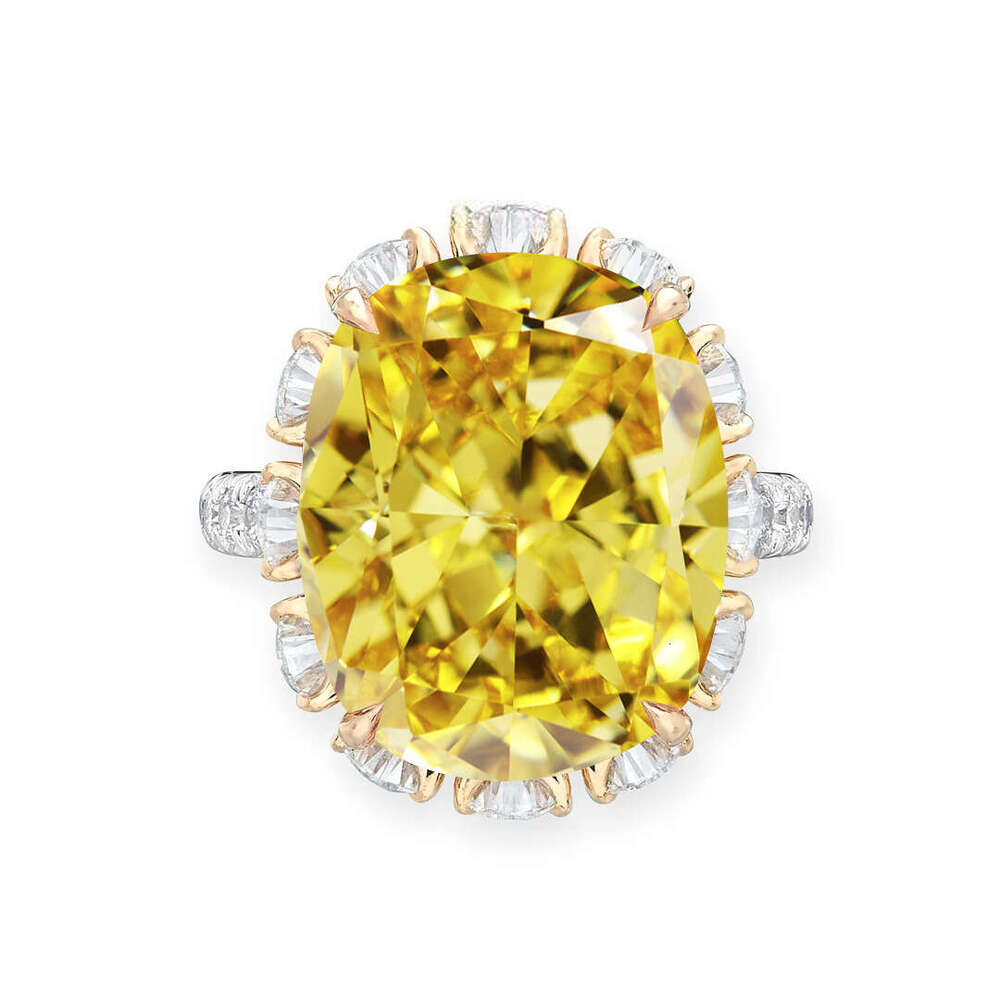 Christie Auctions 1 Billion Same Style Artificial Pink Ice Flower Cut Cushion Shape Goose Yellow Pigeon Egg High Carbon Diamond for Women