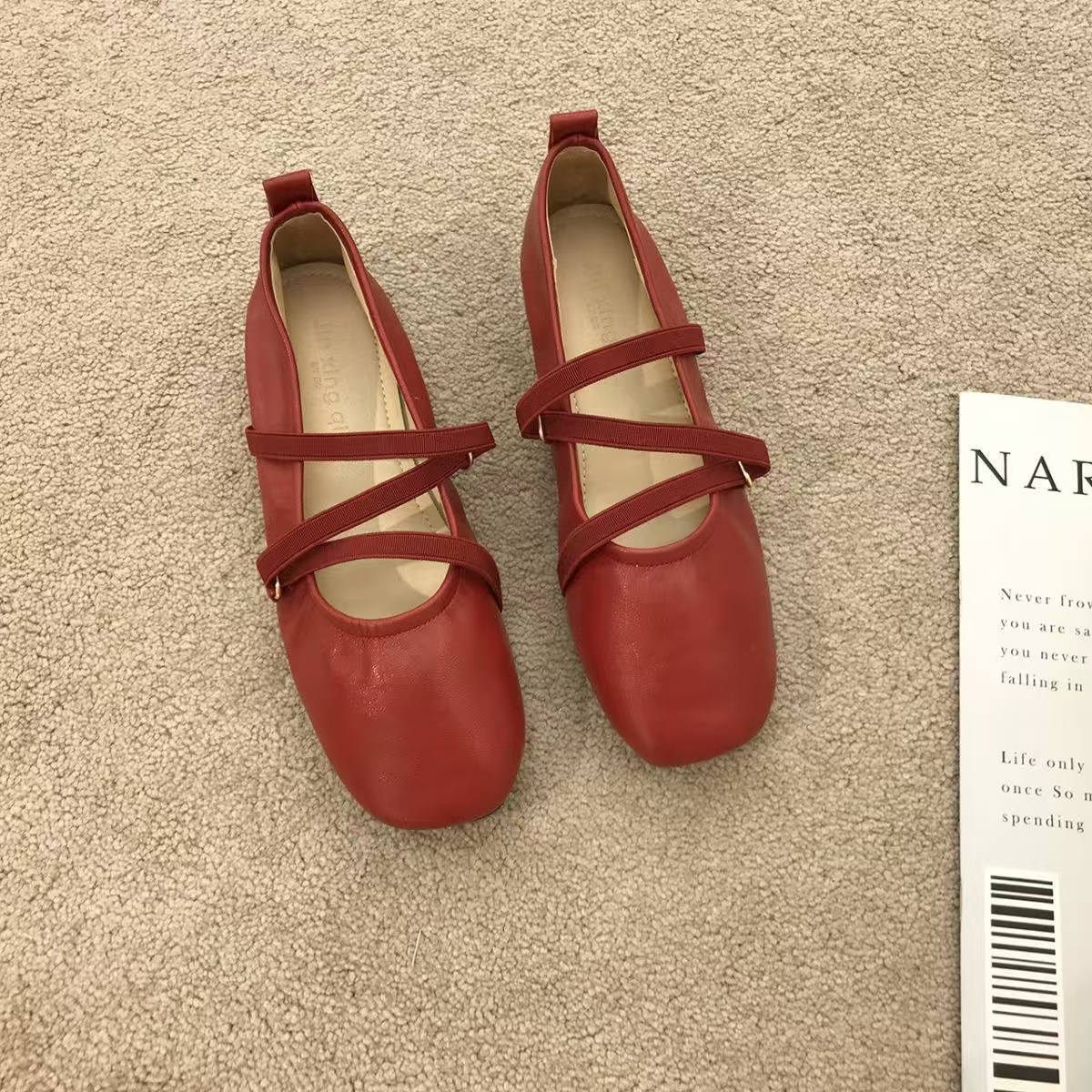Sier Mary Jane Woman Trend Womens Loafer Barefoot Shoes Square Toe Elegant Flats for Women Footwear 241014