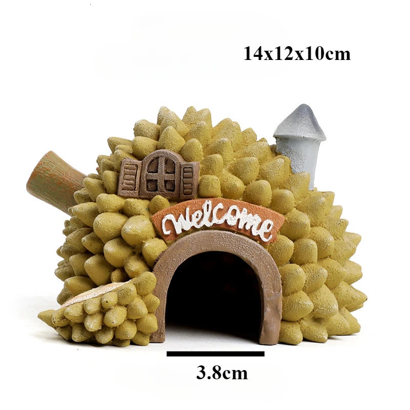 Mini Aquarium Decoration Fruit House Pineapple House Landscape Accessories Artificial Resin Crafts Fish Tank Fish Fry Decoration 250604