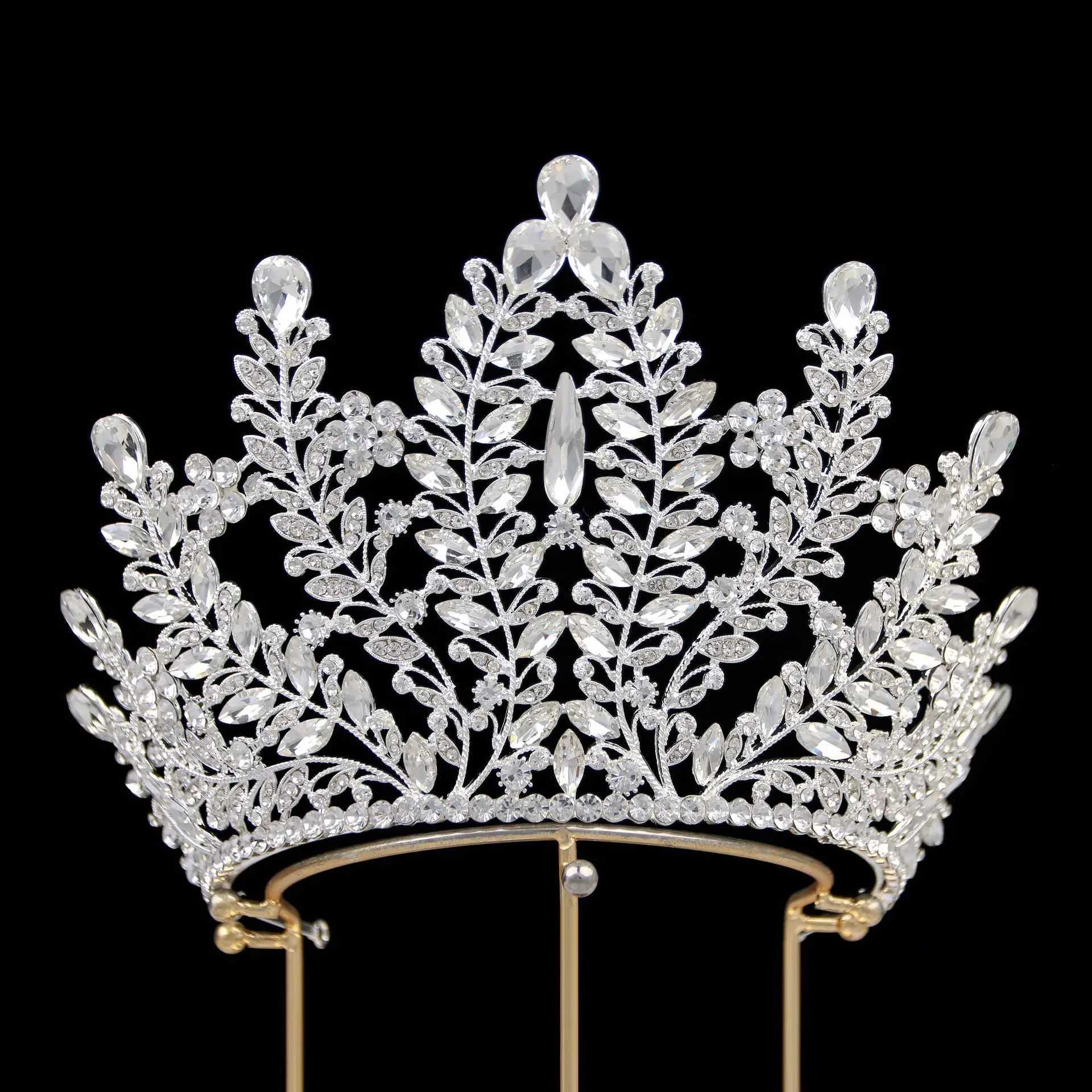 Luxury High Quality Royal Queen Wedding Crown for Women Large Crystal Banquet Tiara Party Costume Hair Jewelry Accessories Z250605