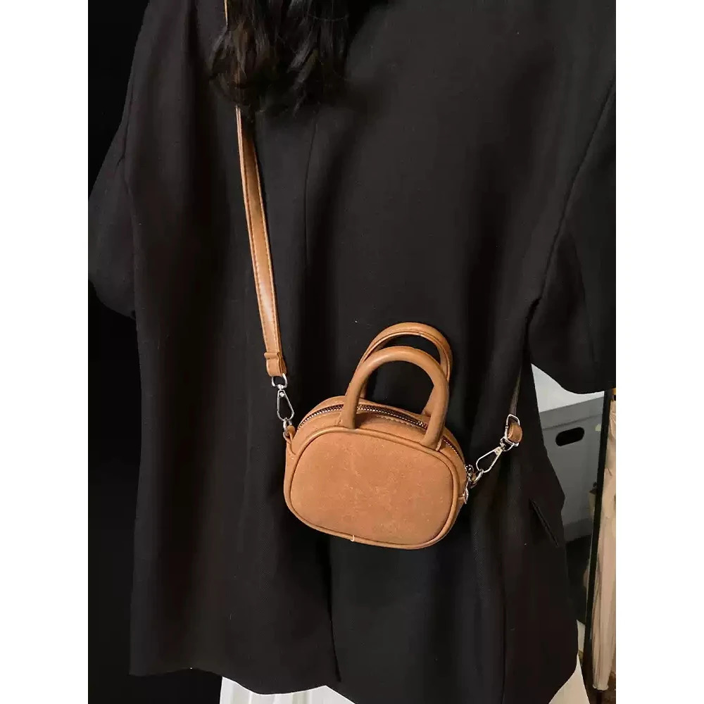 Mini Bag for Women Female Fashion Frosted PU Solid Color Crossbody Bags Autumn Winter Lipstick Daily Commute Handbags 250605