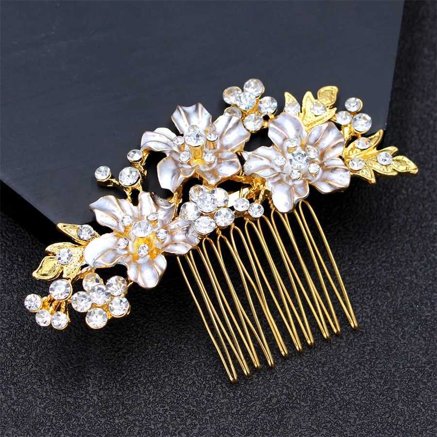 New Korean Crystal Rhinestone Hair Combs Rose Gold Silver Color Headpiece For Bride Women Wedding Hair Accessories Head Jewelry Z250605