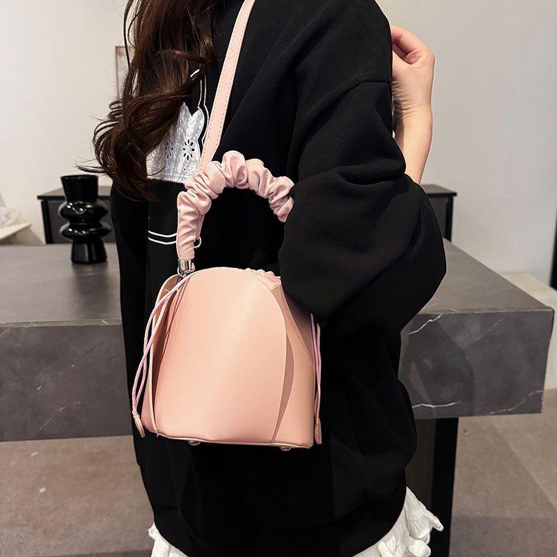 2025 Spring Summer New Women's Bag New Tulip Petal Bucket Bag Unique Design Personalized Handbag Solid Color Simple Fashion Designer Single Shoul