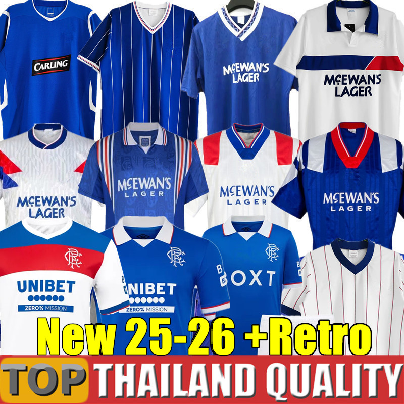 Retro Rangeres FC 25 26 Soccer Jerseys Glasgow 87 90 93 94 95 96 97 98 99 00 01 02 03 08 09 football shirts Classic Vintage kits men kids kits 2025 2026