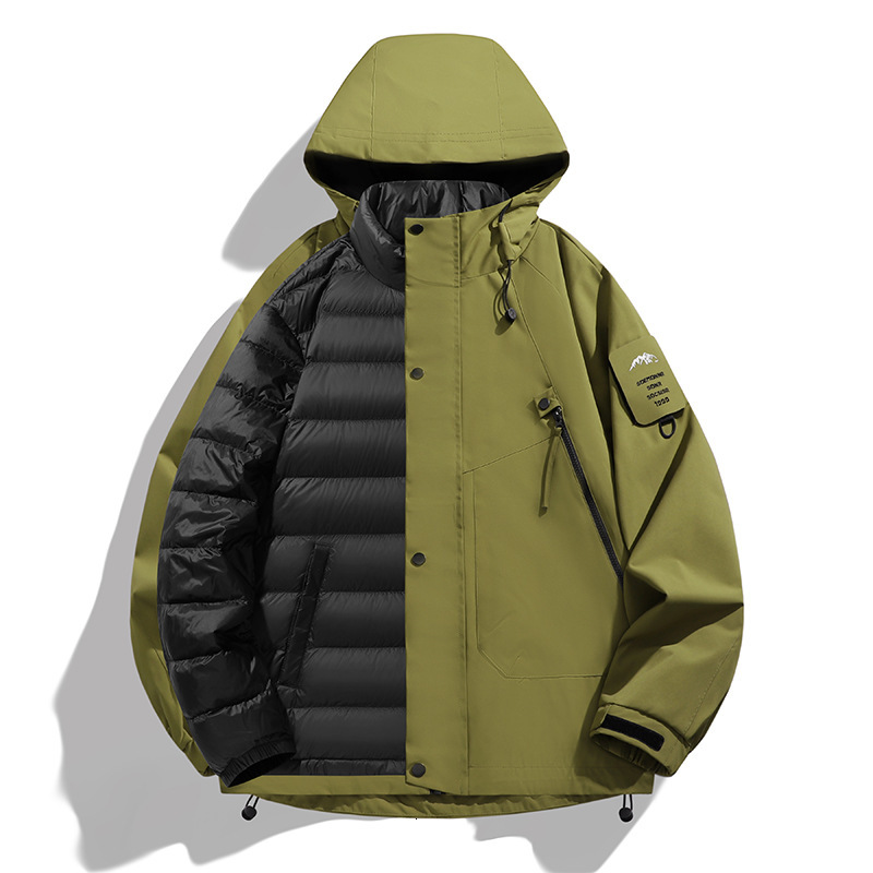 Ddmyoutdoor Outdoor In Hoodie Men S Winter Warmth Down Inner Tank Detachable Mountaineering Three Proof Coat Jackets