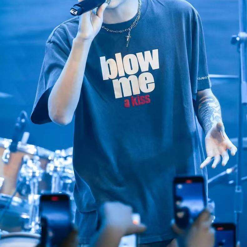 Niche Brand G/R 24ss American Washed Vintage Printed Slogan Short Sleeve T-Shirt Unisex Trend