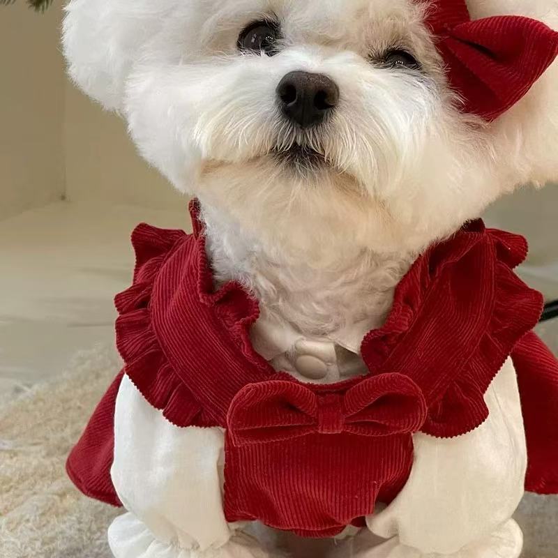T00402 Dog clothes spring and autumn dress Teddy Bichon Pomeranian small dog pet cat skirt spring