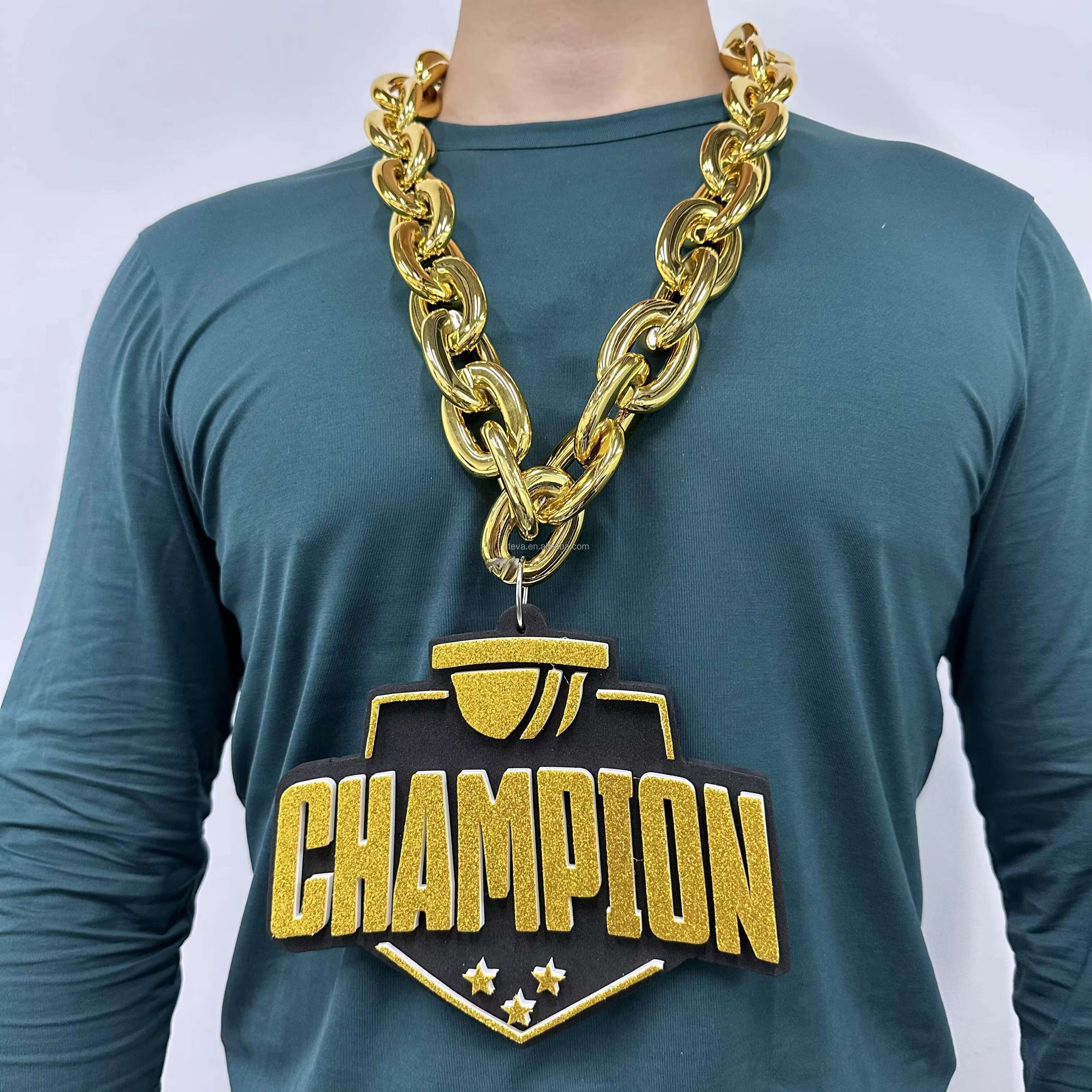 Fan Chain Baseball Ice Hockey Football Club Oversized Foam Necklace 3D EVA Team Big Chain With