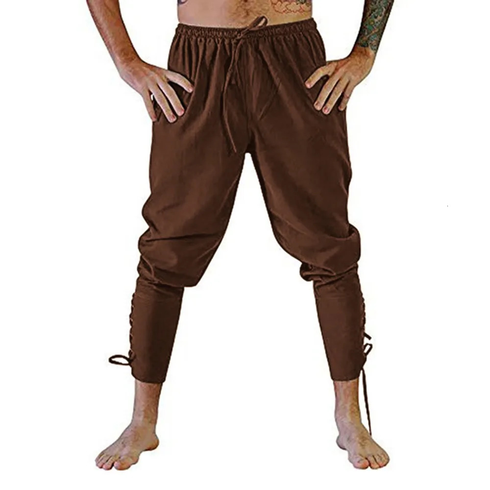 Pirate Pant Viking Costume for Men Renaissance Medieval Pants Drawstring Shorts Halloween Costume Adult Cosplay 250605