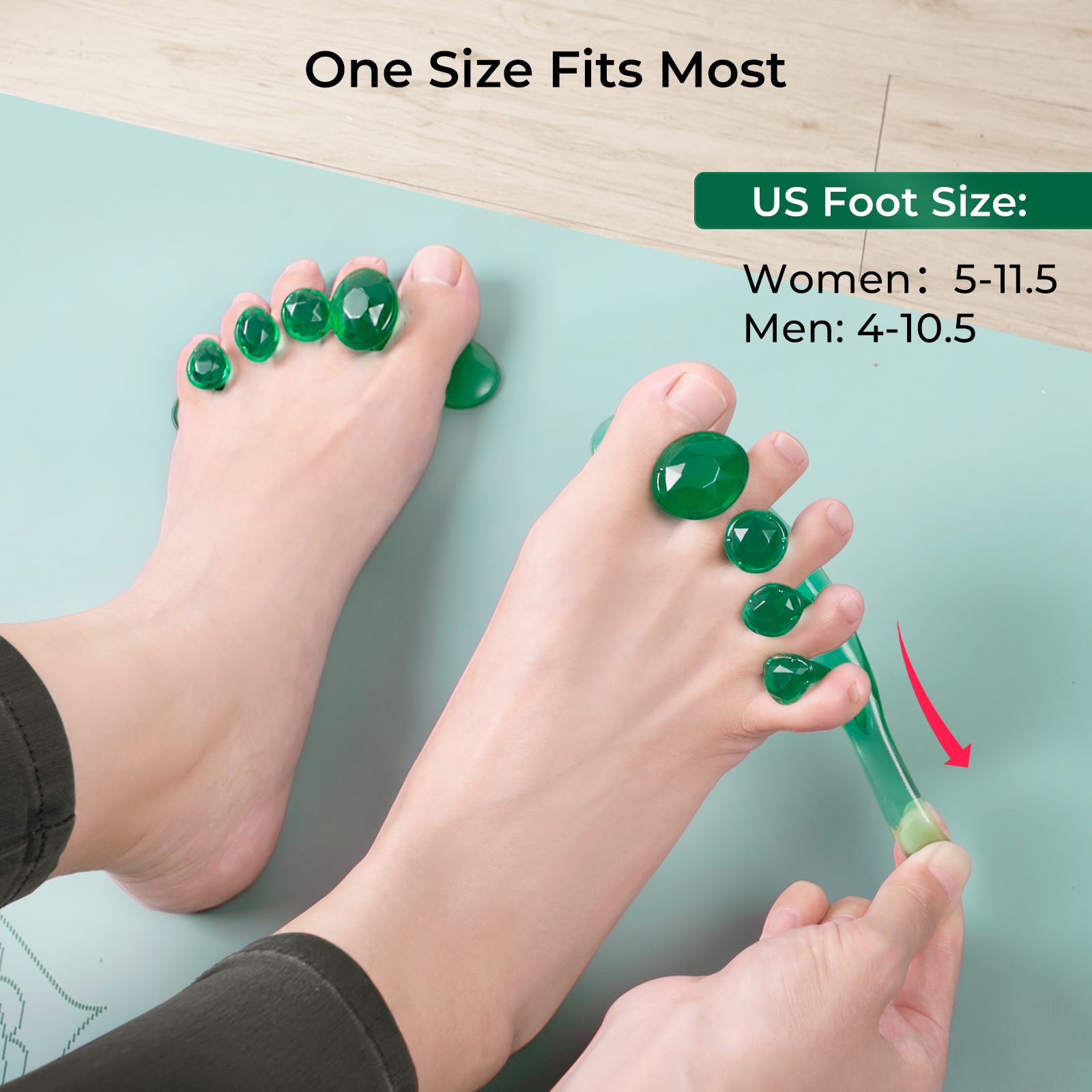 Toe Separators Thicker More Durable Dr. Recommended Correct Foot Bunion Pain Plantar Fasciitis Toe Straightener for Functional Athletic Mobility Large