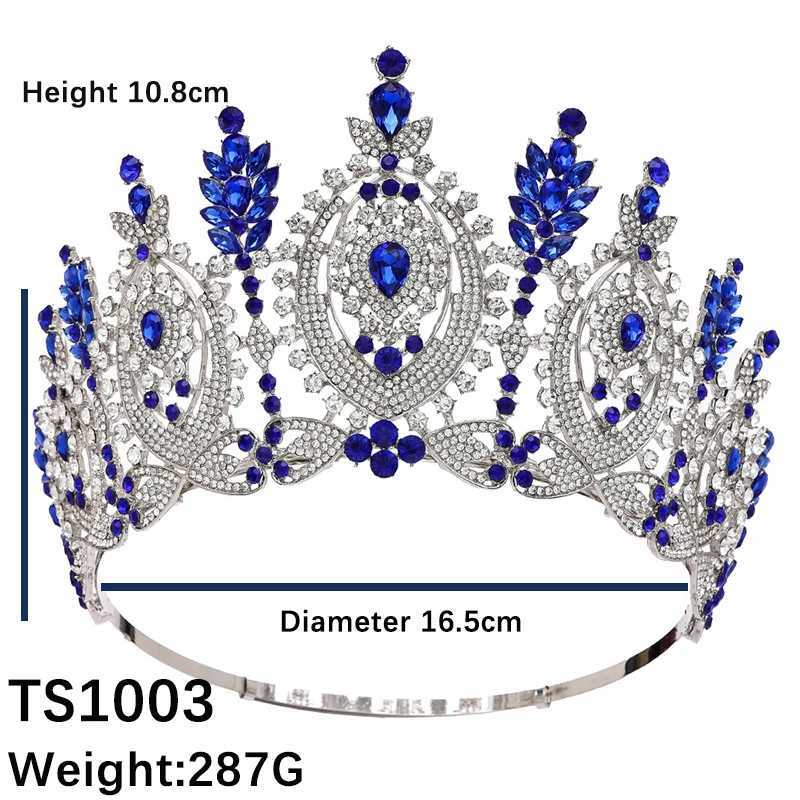 Luxury Round High Diadem Bride Wedding Dress Bridal Crown Pageant Miss Tiaras Headdress Hair Jewelry Accessories Z250605