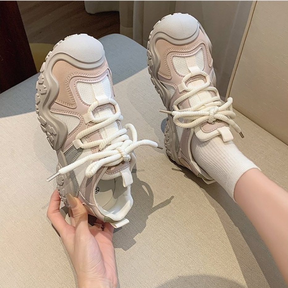 Trendy Thick Soled Dad Shoes For Women Summer Height Increasing Ugly Cute Shoes New Mesh Breathable Casual Casual Shoes Sneakers Ddmysaturn