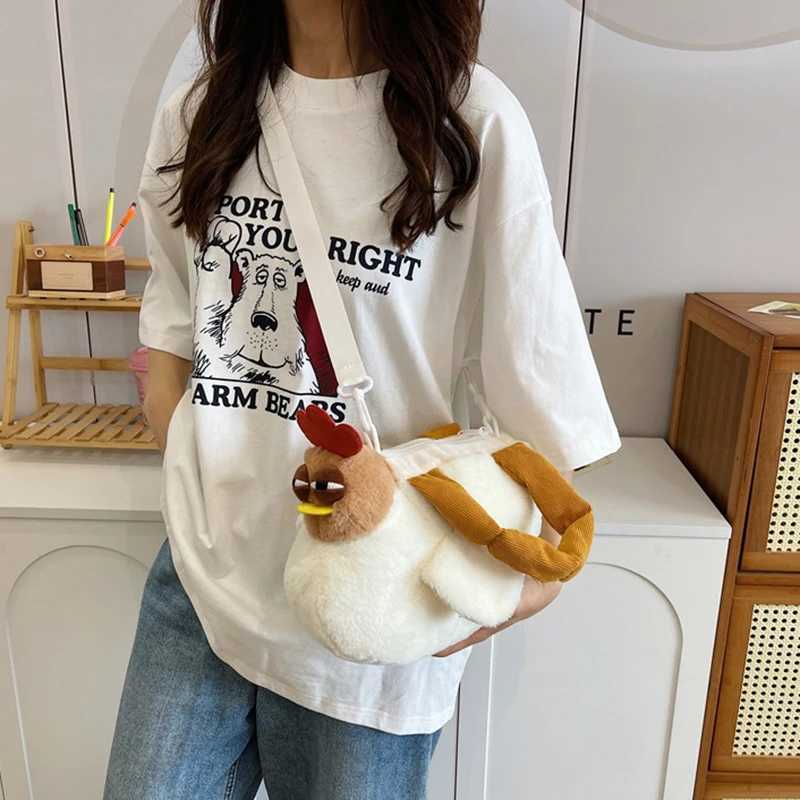 1pcs Womens cross bag fashion Cute stuffed Shoulder Bag Big Rooster Handbag Crossbody Bag handbag M250606