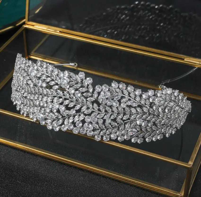 Luxury Bridal Headband For Wedding Headdress Cubic Zirconia CZ Bride Tiaras Crowns Headpiece Prom Party Hair Jewelry Hairbands Z250605