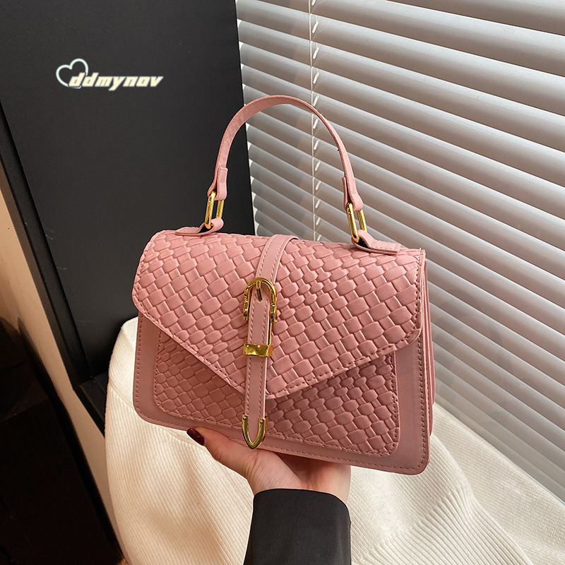 Handbag for Women 2025 New Fashion Embossed Woven Pattern Versatile Stylish Single Shoulder Crossbody Small Square Bag ddmynov