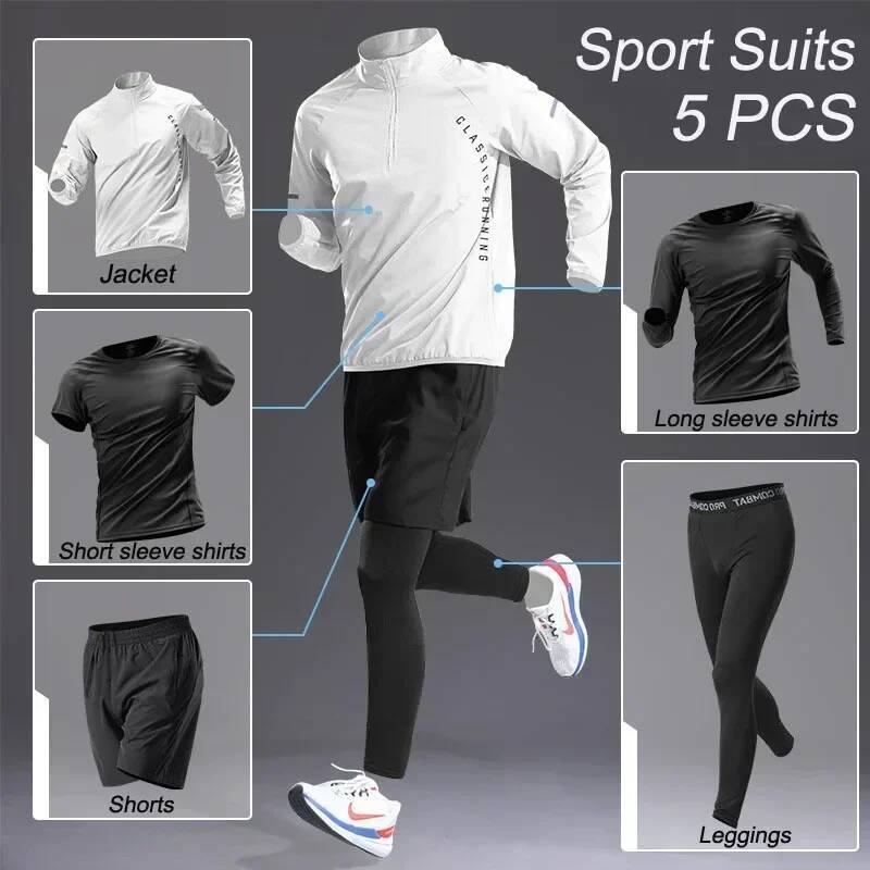 Ddmyoutdoor Sport PCS Men S Quick Dry Jacket Fiess Running Sets Sports Jogging Pants Workout Sportswear Track Suit Jogging Suit