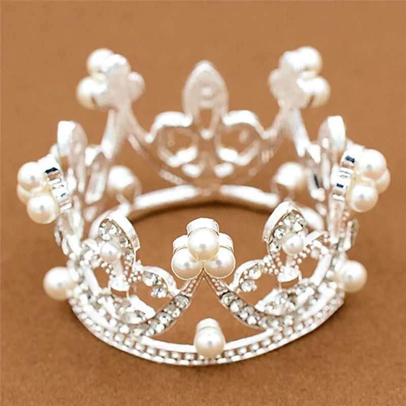 Mini Crown 5.5*3.8 CM Alloy Pearl Small Headdress Wedding Bridal Crown Jewelry Pearl Queen Princess Crown Crystal Hair Accessory Z250605