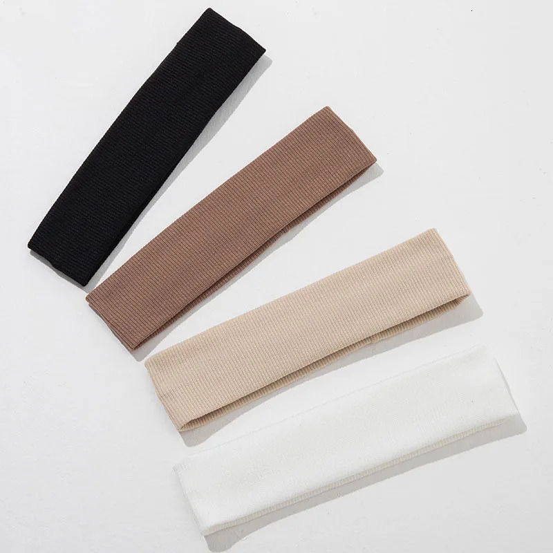 4pcs Fashion Sports Headbands For Women Fitness Running Yoga Solid Color Elastic Hairbands Stretch Makeup Hair Accessories 250529