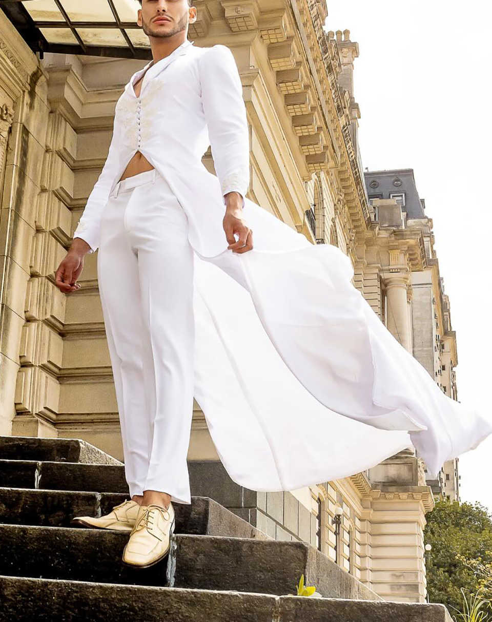 Costume Men Suits Customized 2 Pieces Groom Wedding Party Tuxedos Slim Fit Male Long Blazer Homme