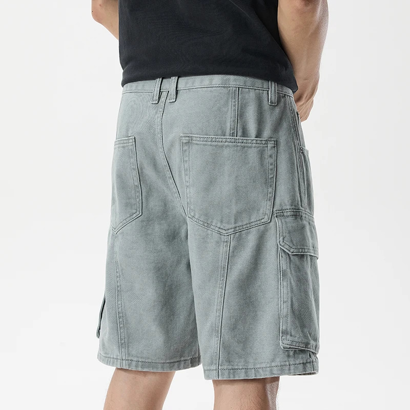 Denim Cargo Shorts Men Summer Streetwear Fashion Loose Casual Multi-pocket Vintage Jeans Shorts Cityboy Short Pants 250530