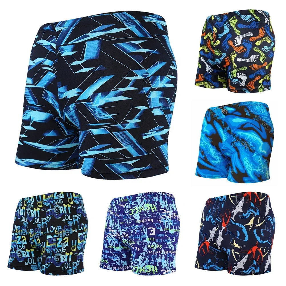 Mens Colorful Print Quick Dry Swimwear Men Trunks Swim Shorts Slim Fit Swimming Trunks for Beach Surf Beachwear 250530