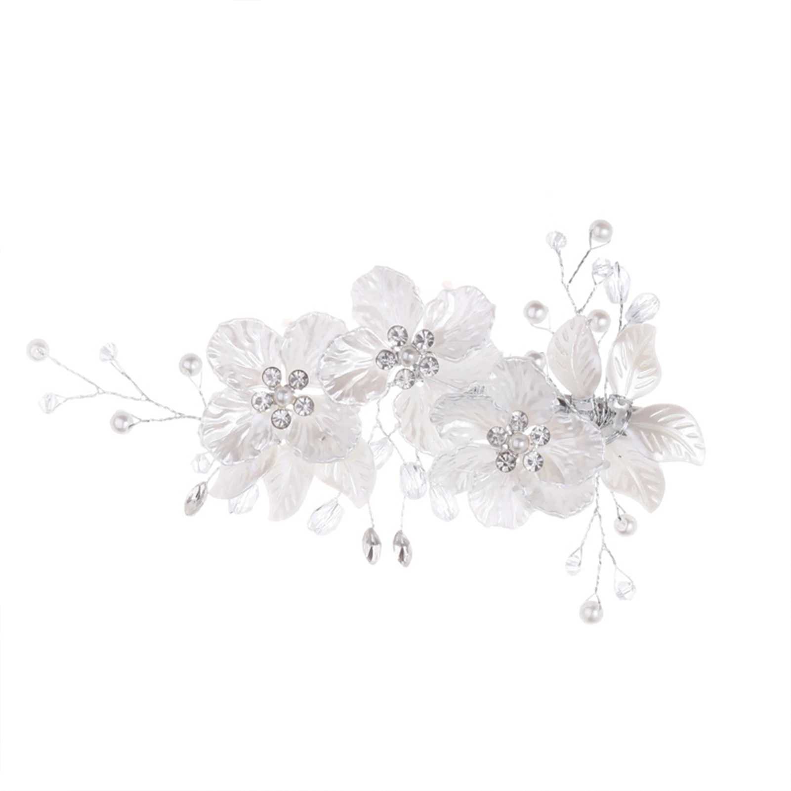Fashion Flower Hairpins and Side Clips for Women Girls Party Hair Styling Jewelry Pearl Hair Pins Headpieces Bride Wedding Headdress Z250605