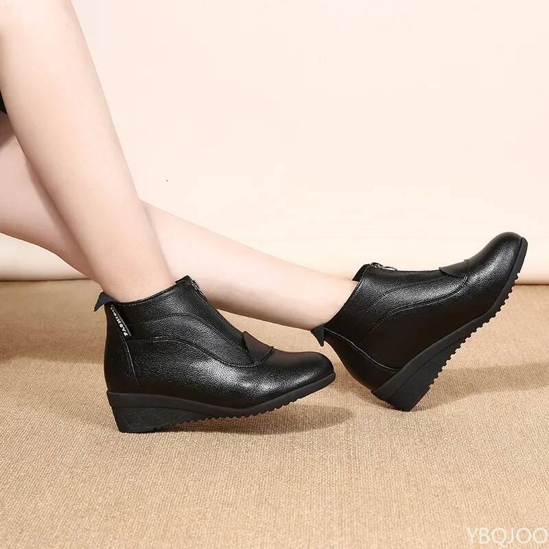 Ddmyoutdoor Snow Boots Wedge Heels Winter Women Warm Fur Casual Zip S Shoes Botas Mujer Outdoor Shoes