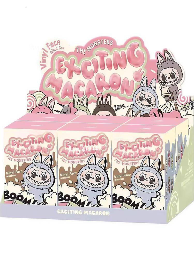 Labubu Macaron Surprise Blind Box Monster Bag Pendant Super Cute Mini Pendant Sitting Party Front High Energy Doll Pendant V1V2V3 High Quality Anime T